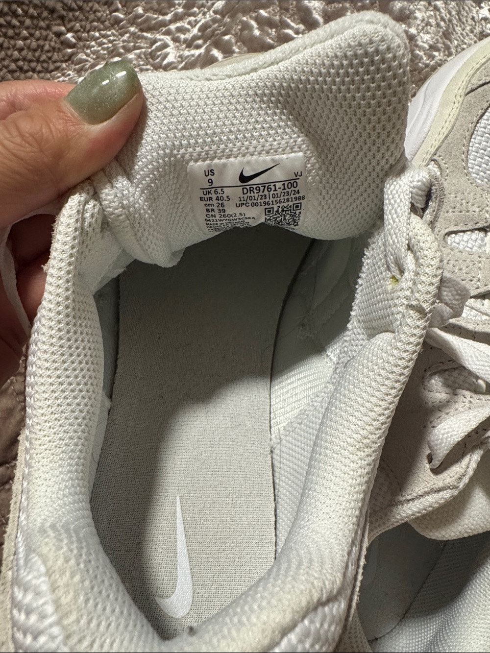 Nike Tech Hera Women’s Cream and White Chunky Runner Sneakers - Picture 5 of 5